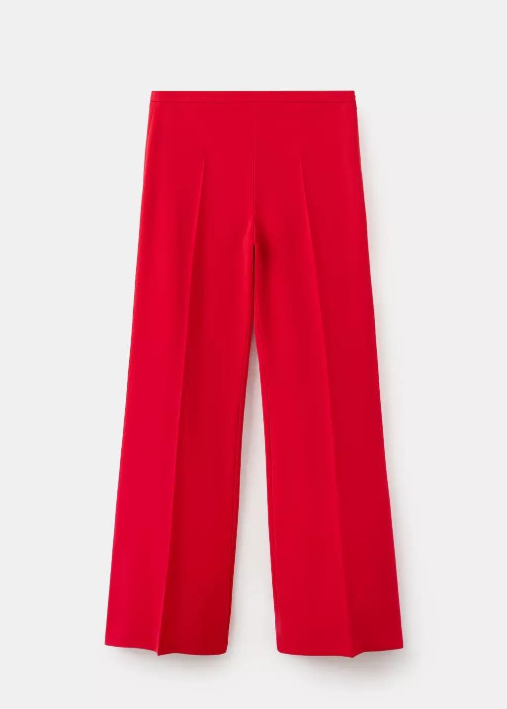 Red High-Waist Suits Trousers, 0201_70, large image number 8