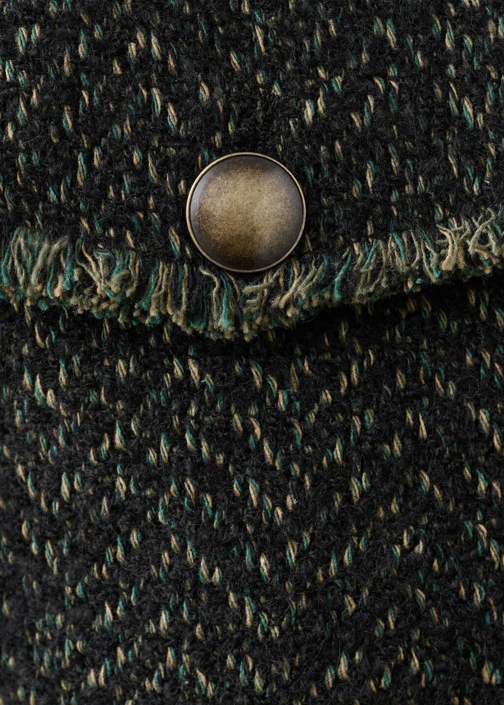 Green Tweed Jacket With Lapel Collar, Green, large image number 0