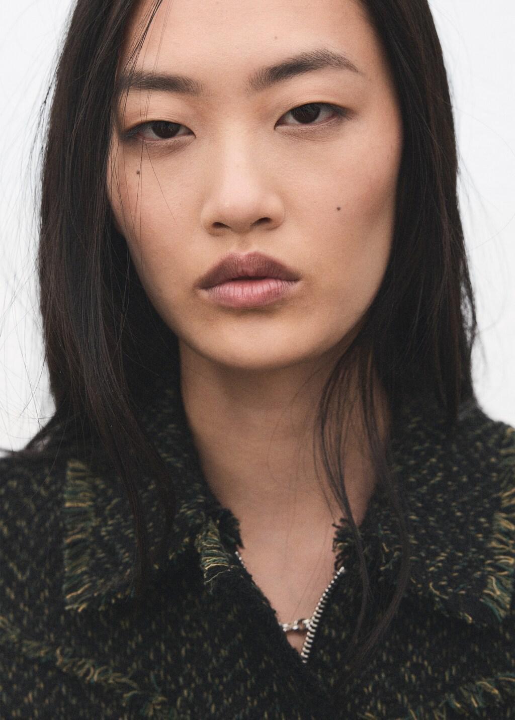 Green Tweed Jacket With Lapel Collar, 0201_43, large image number 4