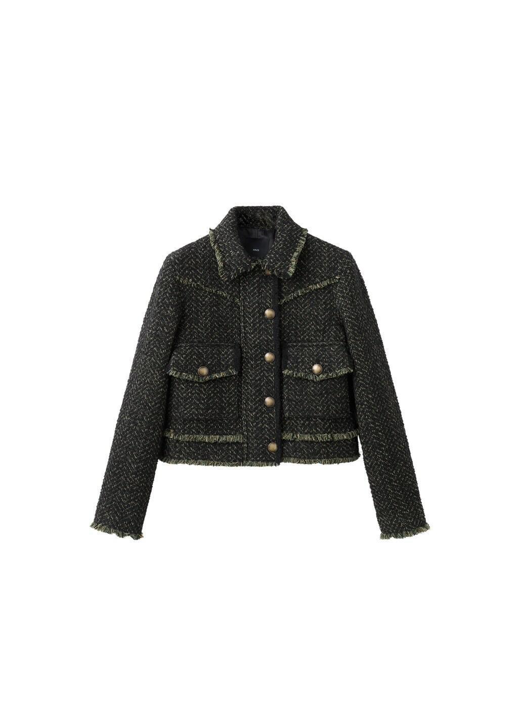 Green Tweed Jacket With Lapel Collar, 0201_43, large image number 8