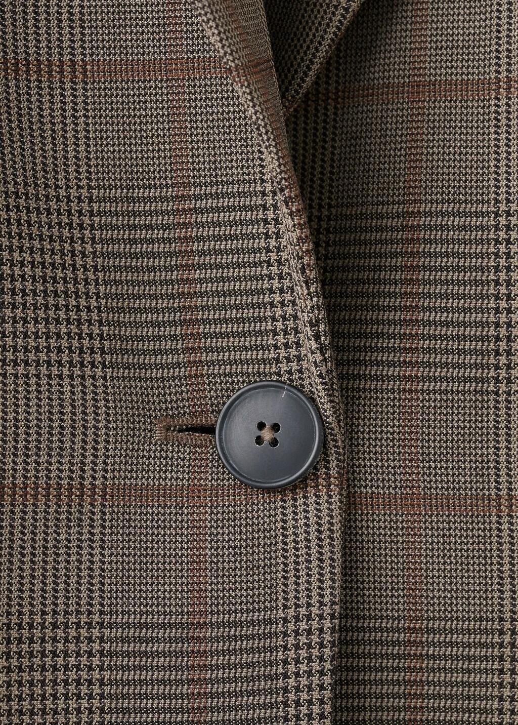 Brown Wool-Blend Check Jacket, Brown, large image number 1
