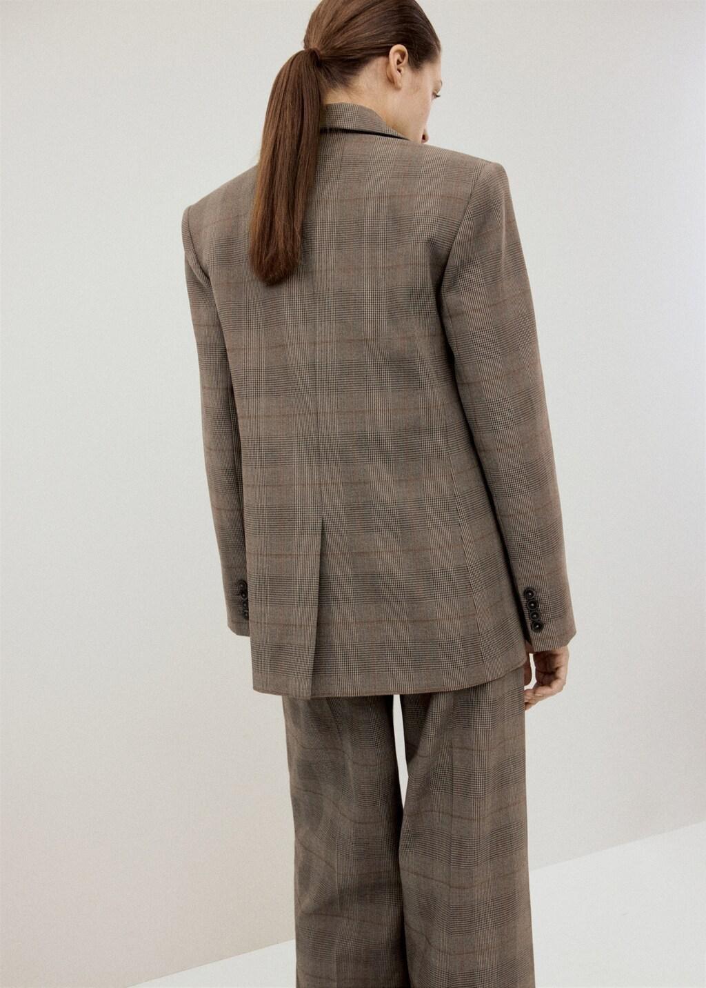 Brown Wool-Blend Check Jacket, Brown, large image number 2