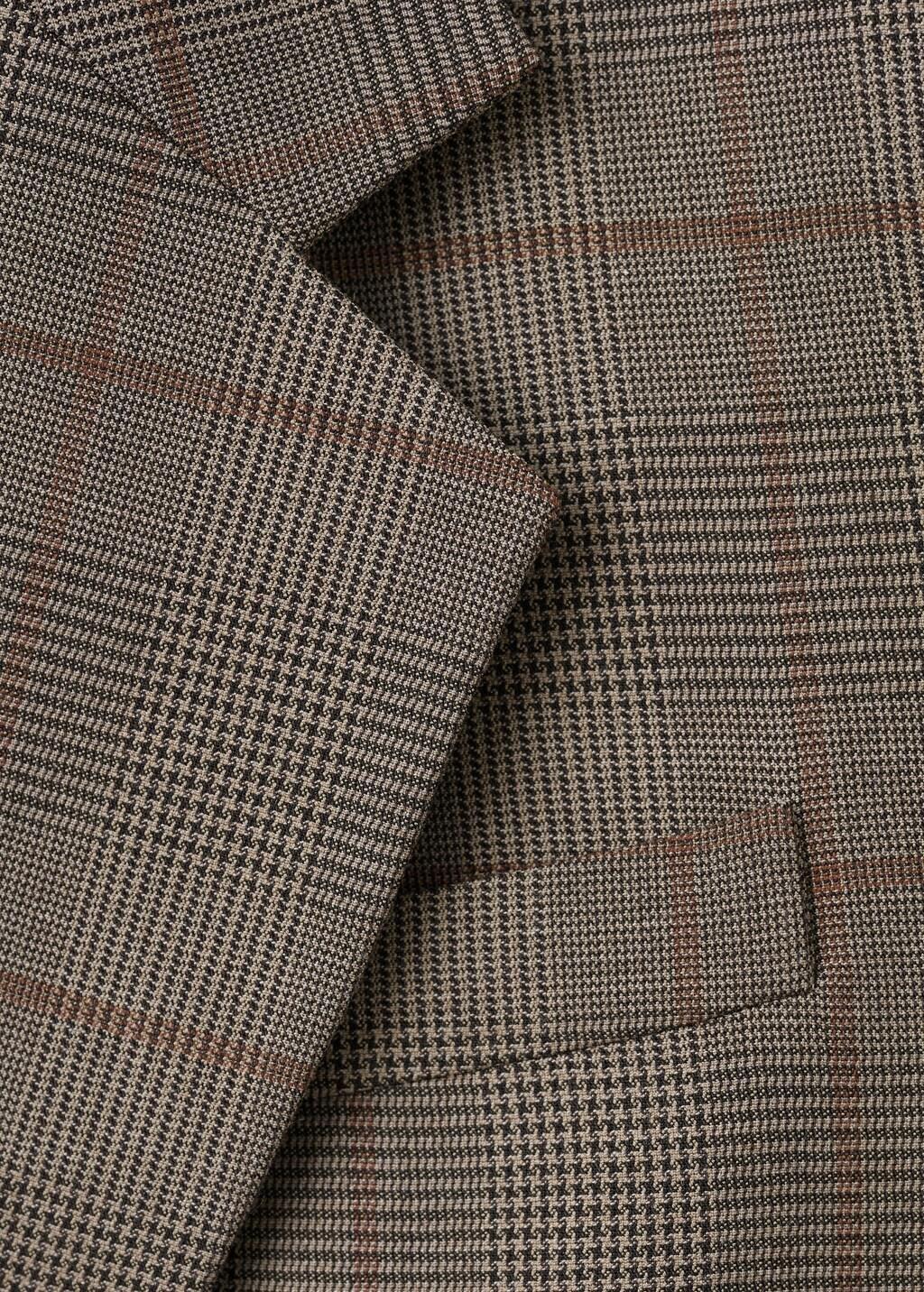Brown Wool-Blend Check Jacket, Brown, large image number 4
