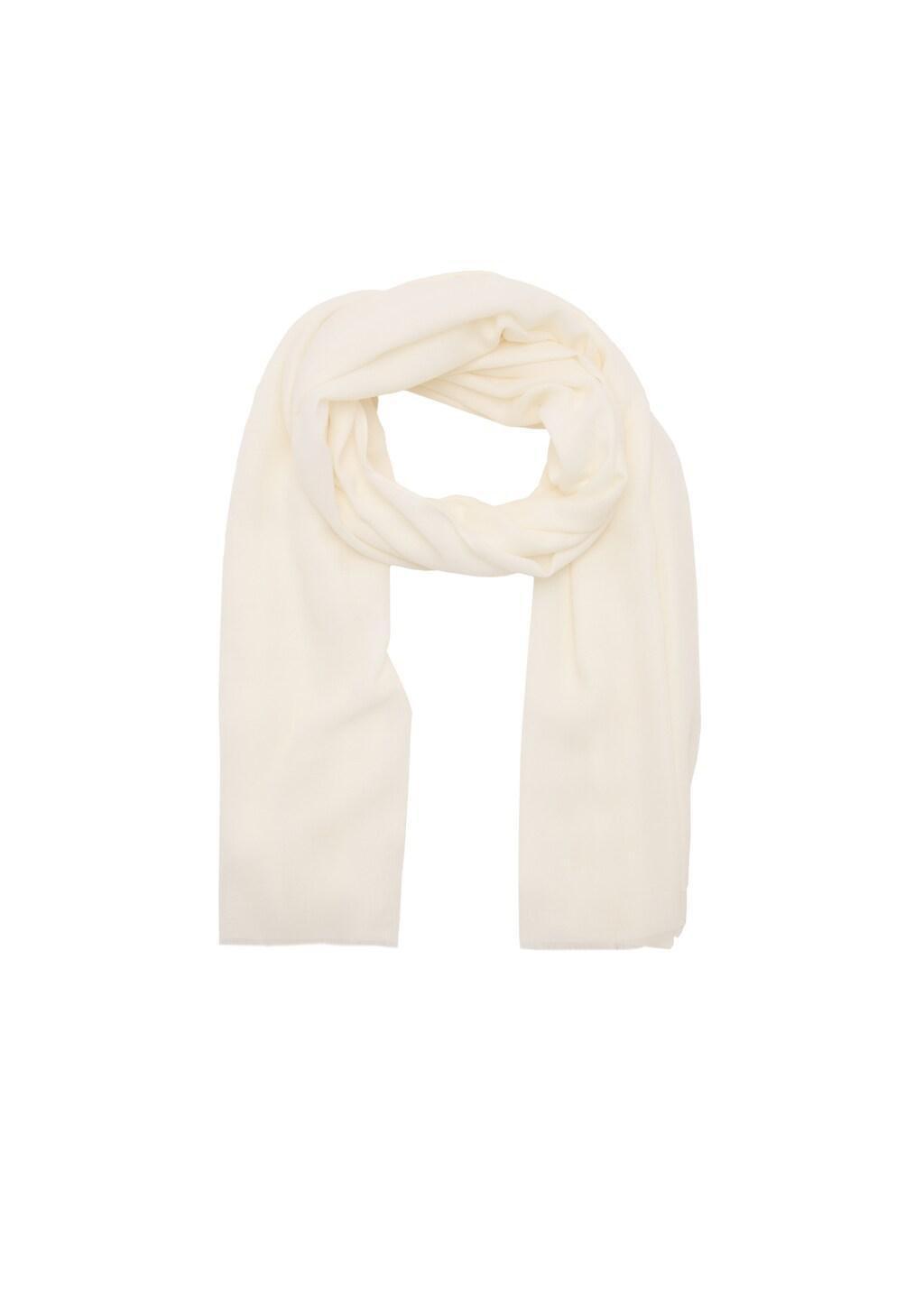 Beige Frayed Edge Scarf, Light Beige, medium