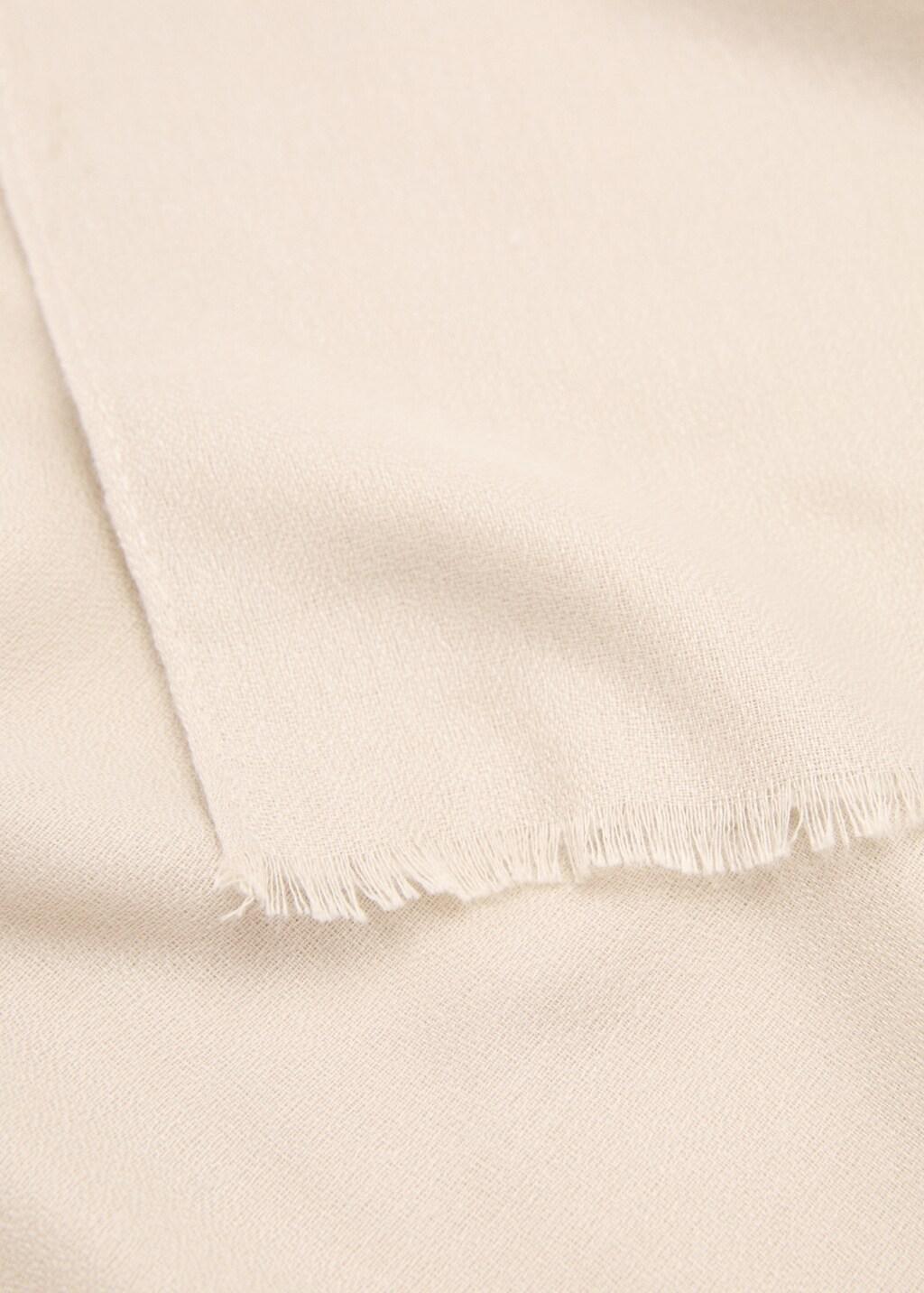 Beige Frayed Edge Scarf, Light Beige, large image number 0