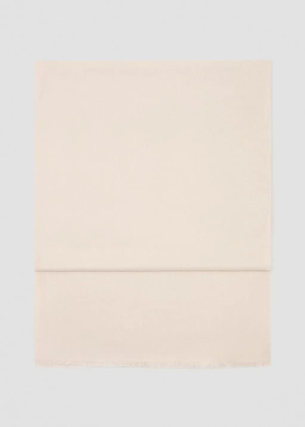 Beige Frayed Edge Scarf, Light Beige, large image number 2