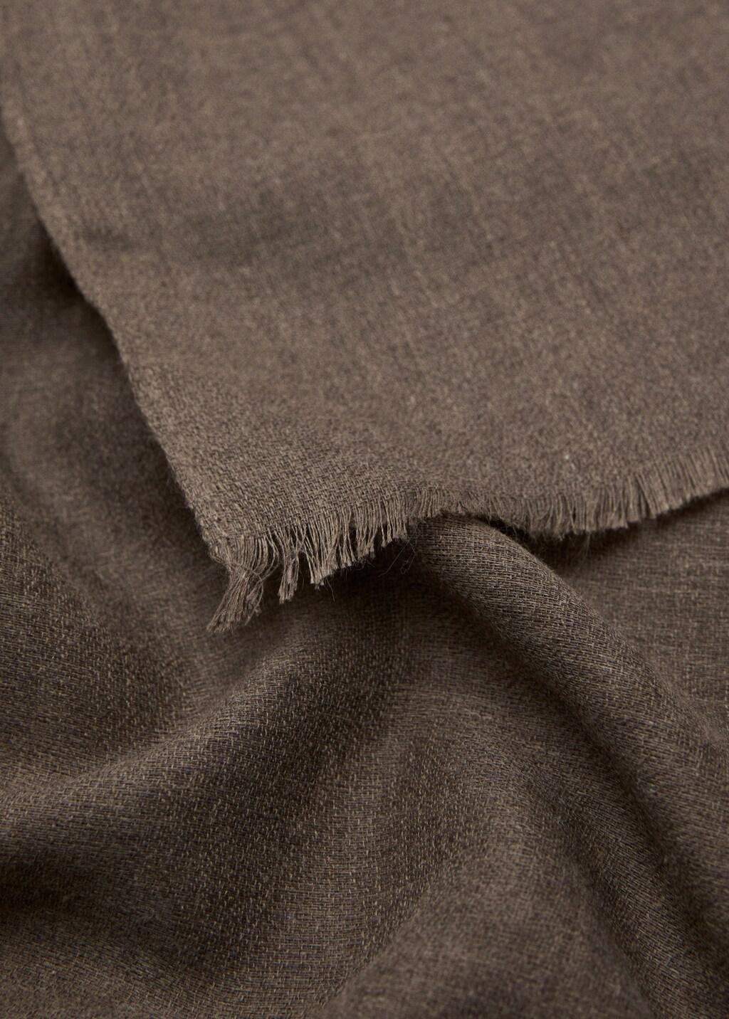 Brown Frayed Edge Scarf, Medium Brown, large image number 1