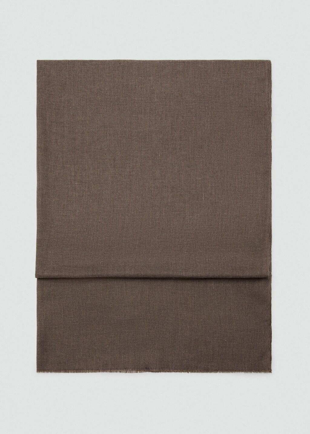 Brown Frayed Edge Scarf, Medium Brown, large image number 3