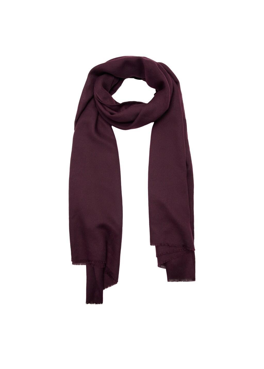 Red Frayed Edge Scarf, Dark Red, medium