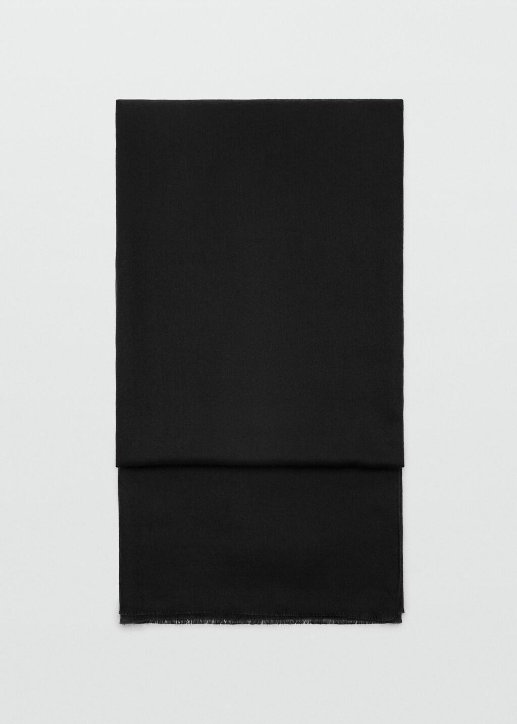Black Frayed Edge Scarf, Black, large image number 2