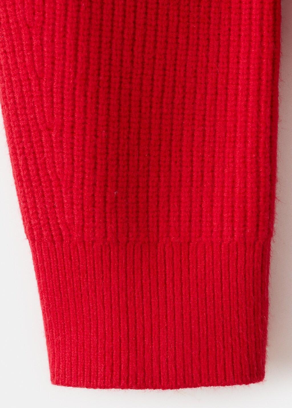 Red Sweater With Contrasting Zip Collar, Red, large image number 5