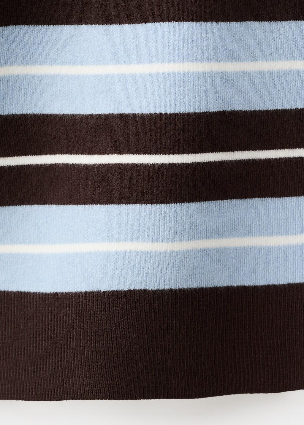 Brown Oversized Striped Sweater, Dark Brown, large image number 4