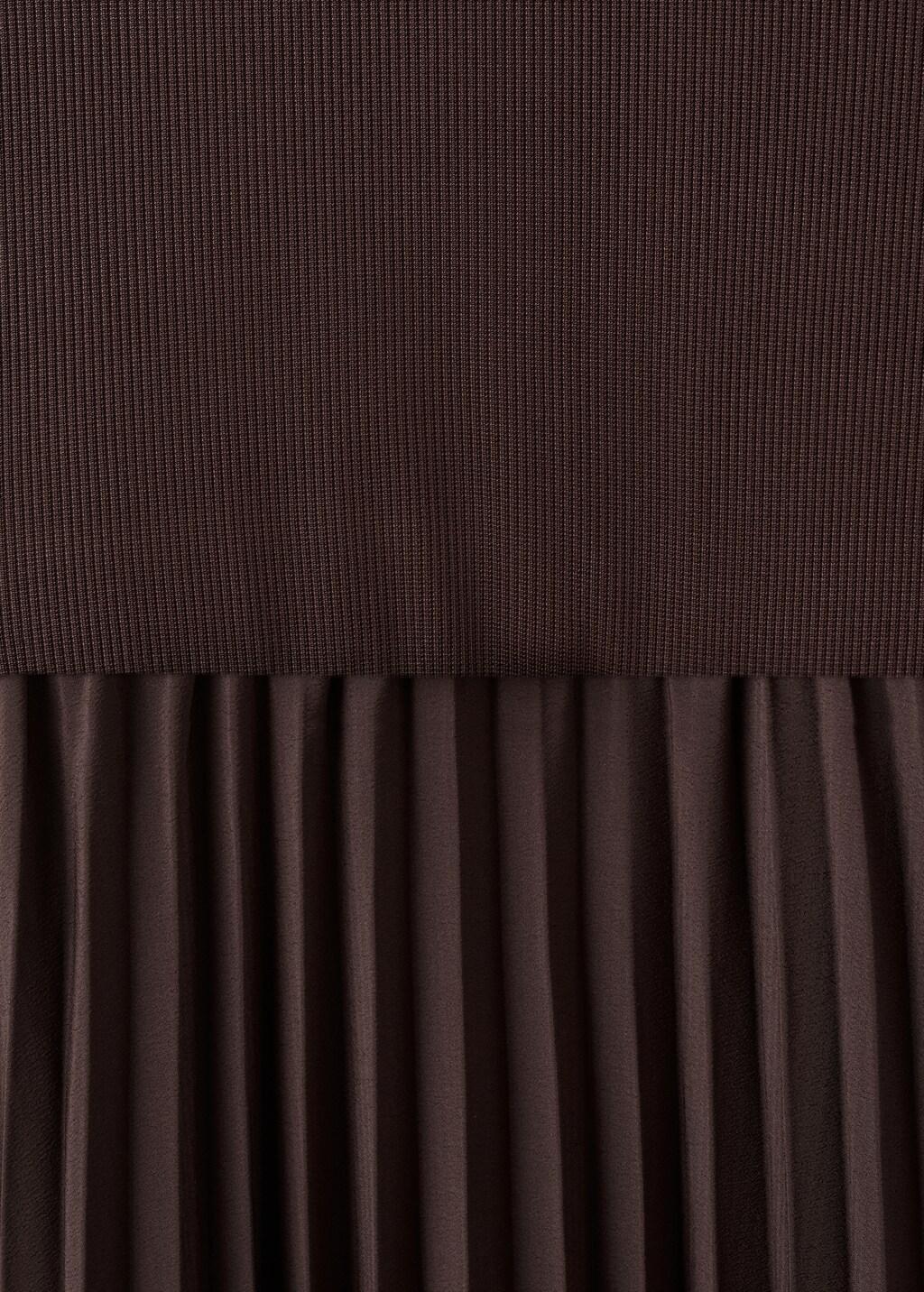 Brown Flared Midi-Dress With Belt, 0201_32, medium