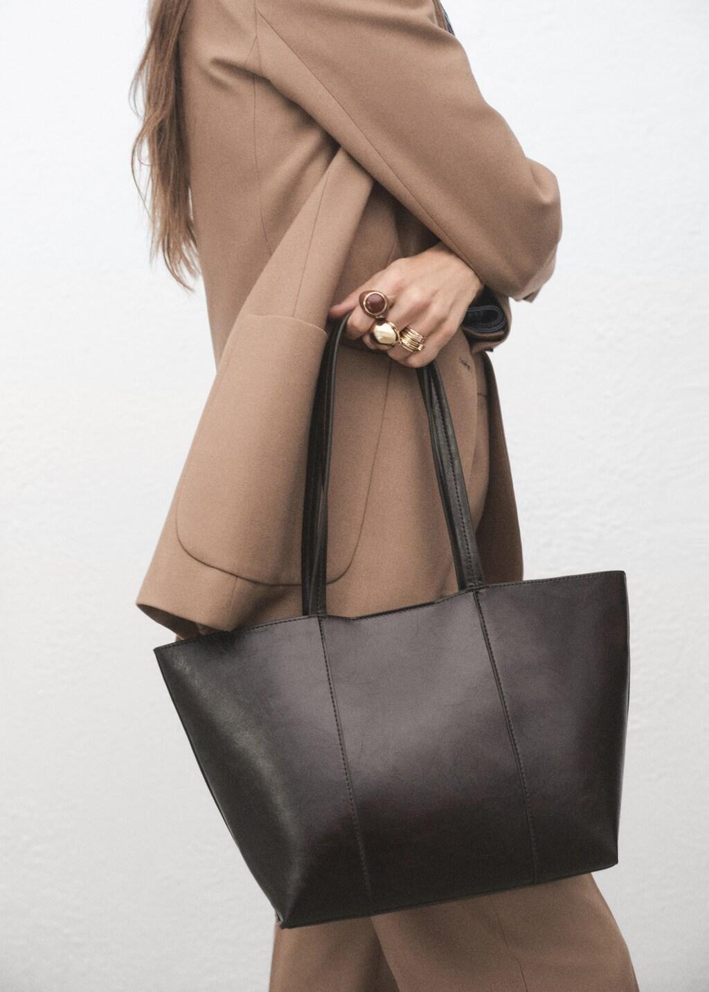 Brown Medium Shopper Bag, Dark Brown, medium
