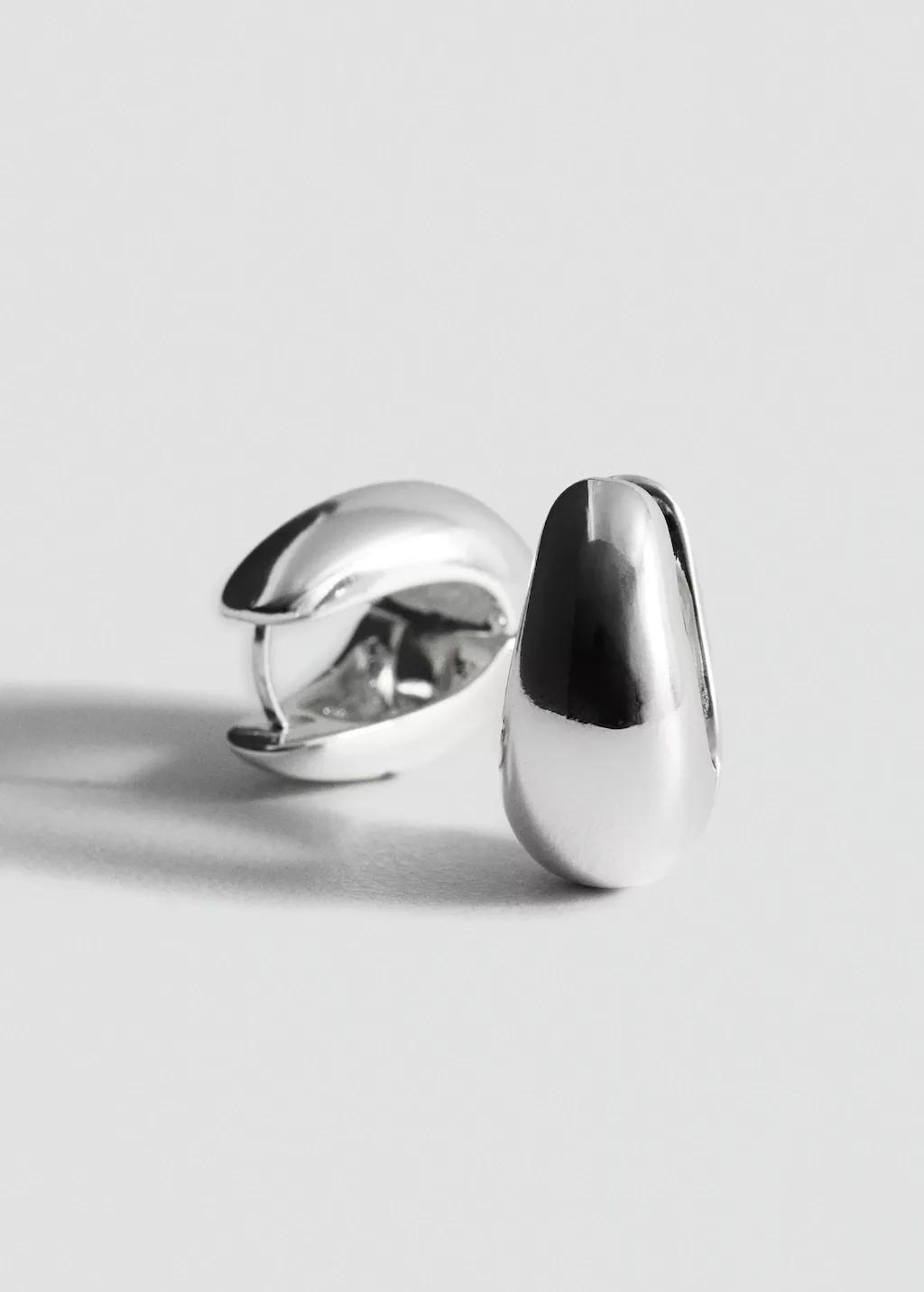 Silver Volume Hoop Earrings, 0201_PL, large image number 1