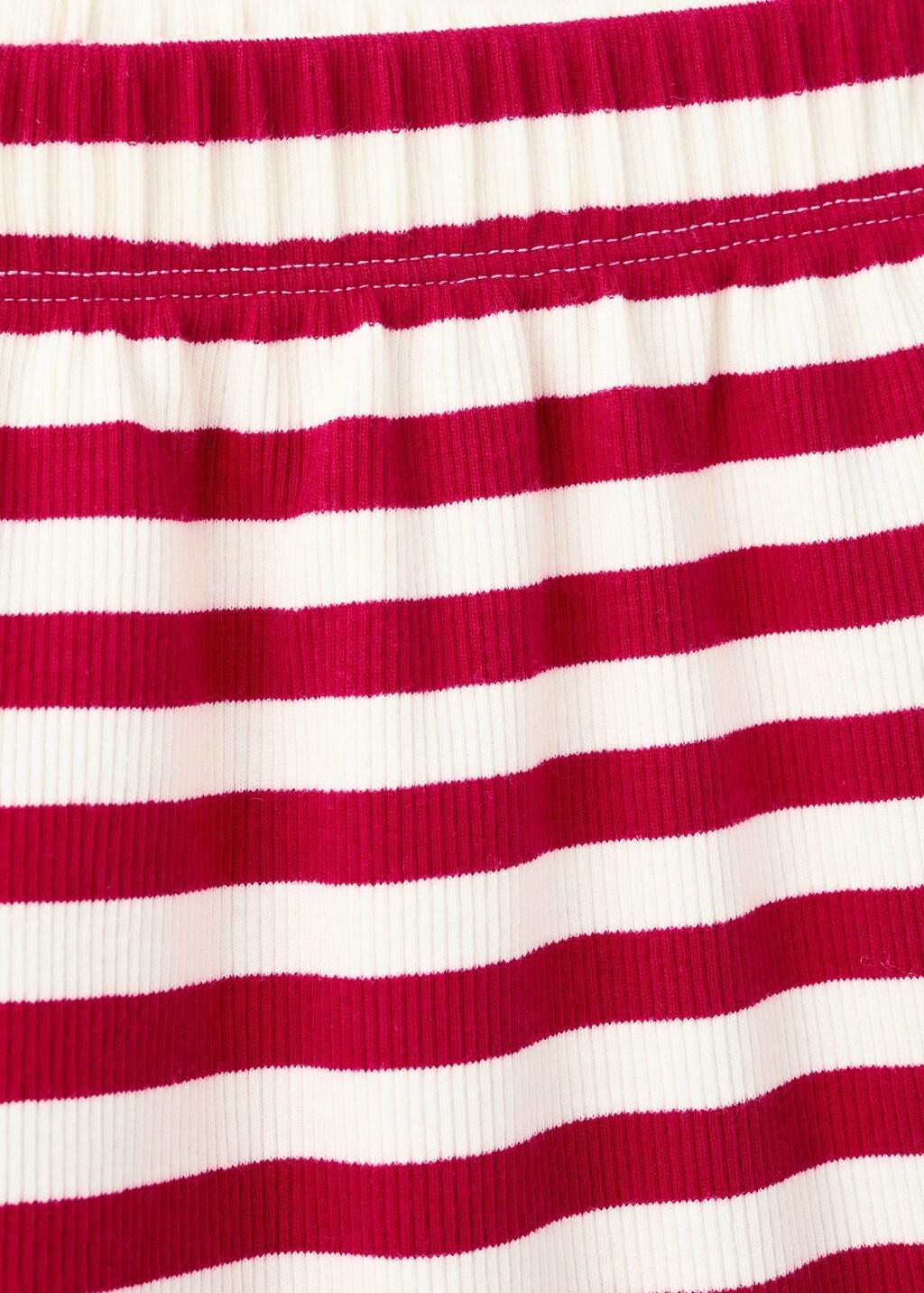 Red Ribbed Striped Shorts, Kids Girls, Red, large image number 2
