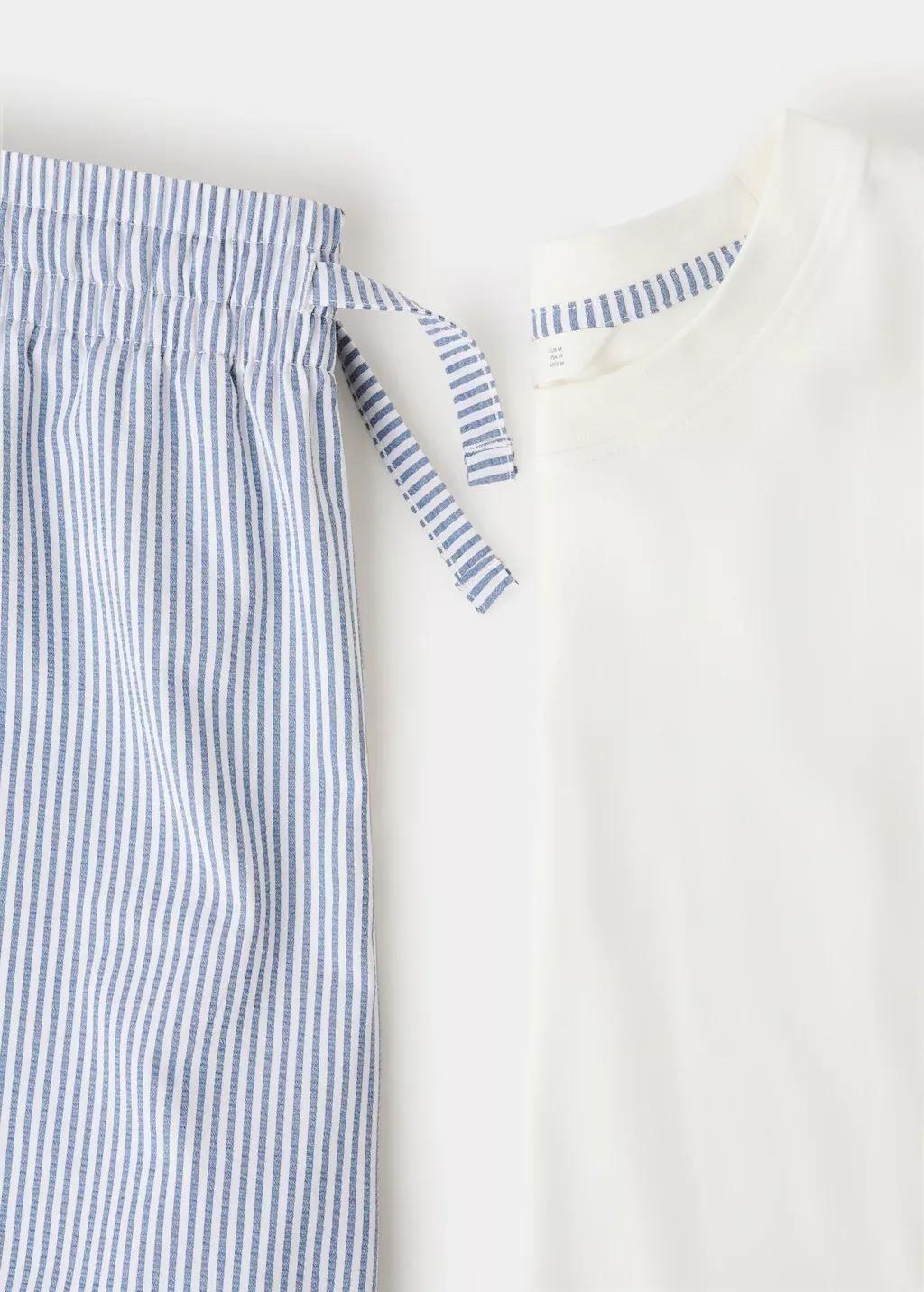 Blue Short Pyjama Combo Set, Medium Blue, large image number 1