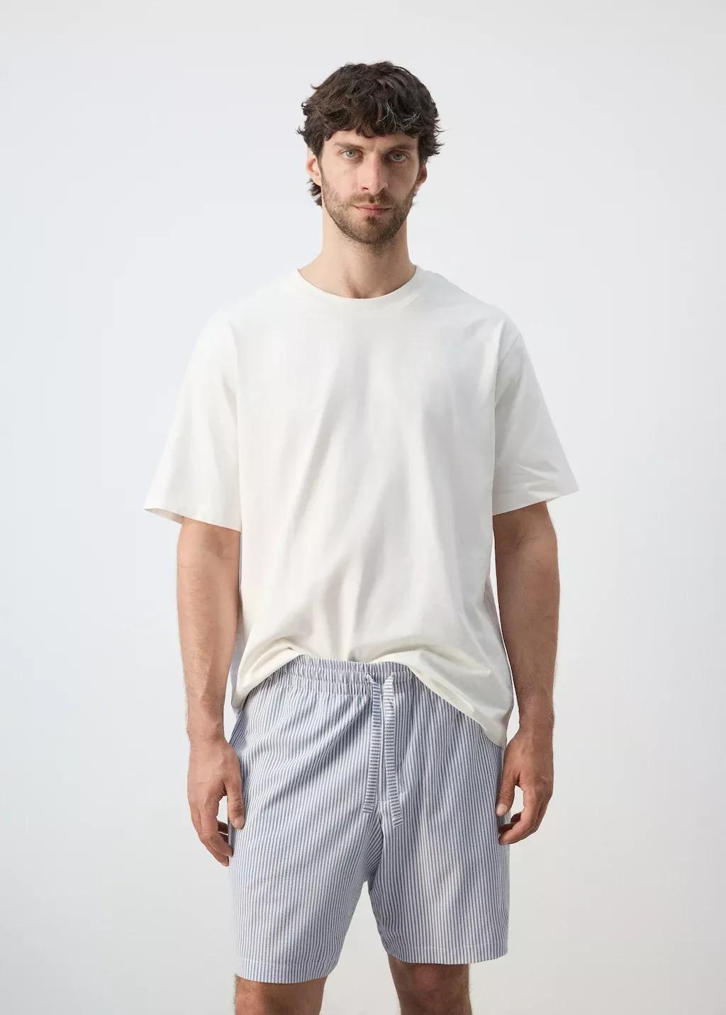 Blue Short Pyjama Combo Set, Medium Blue, large image number 3