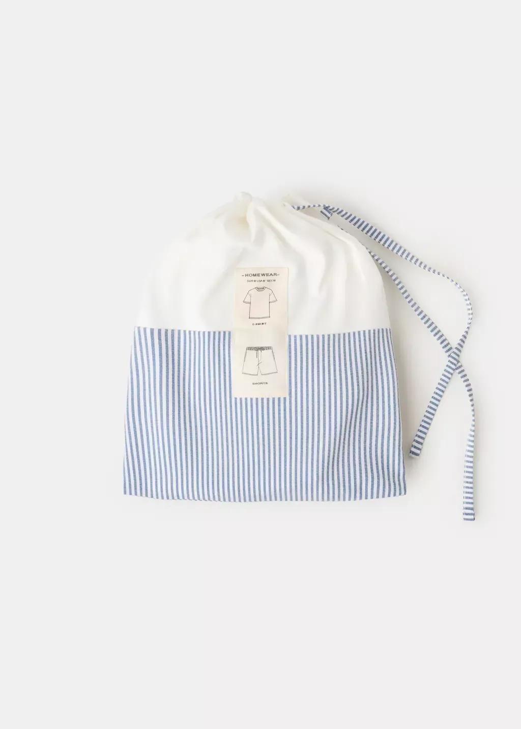 Blue Short Pyjama Combo Set, Medium Blue, large image number 4