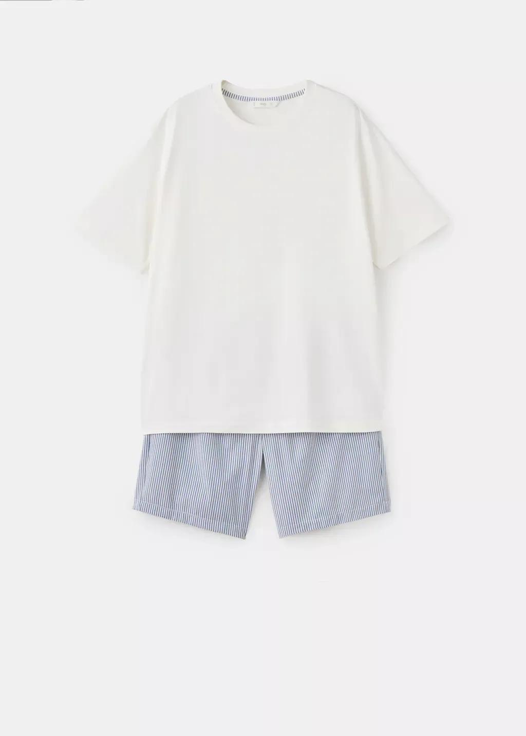 Blue Short Pyjama Combo Set, Medium Blue, large image number 6