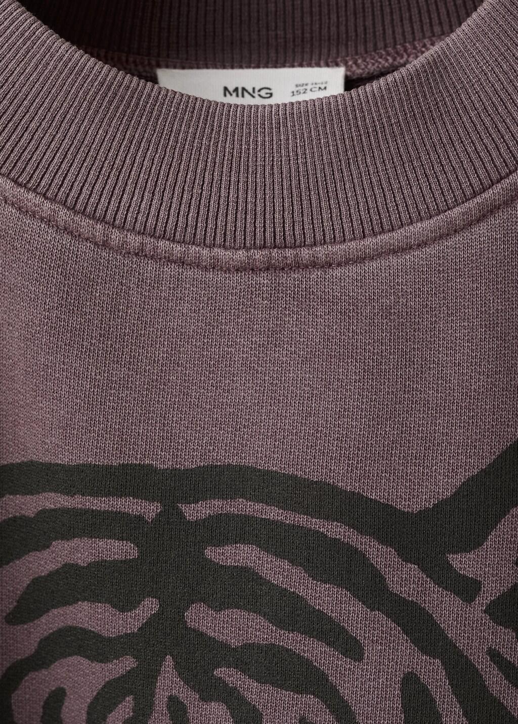 Brown Tiger-Print Sweatshirt, Kids Girls, Dark Brown, large image number 1