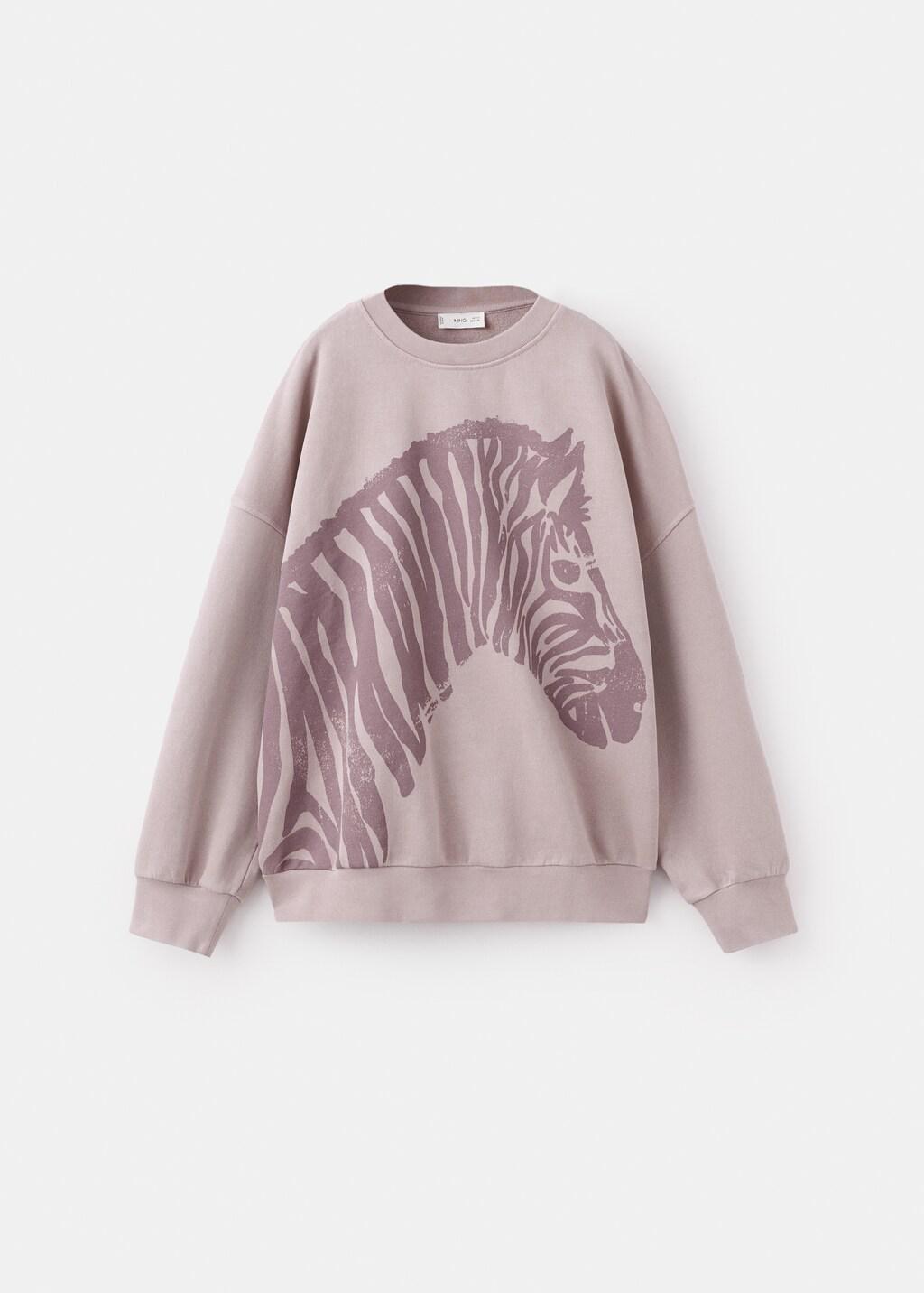 Pink Oversized Printed Sweatshirt, Kids Girls, Pink, large image number 6