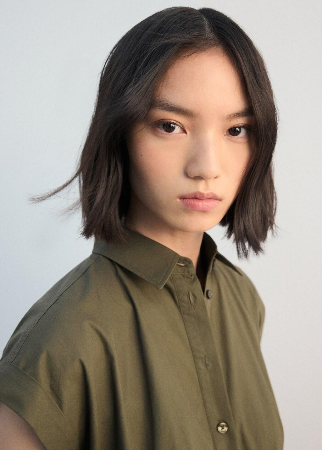 Khaki Belt Shirt Dress, Beige - Khaki, large image number 4