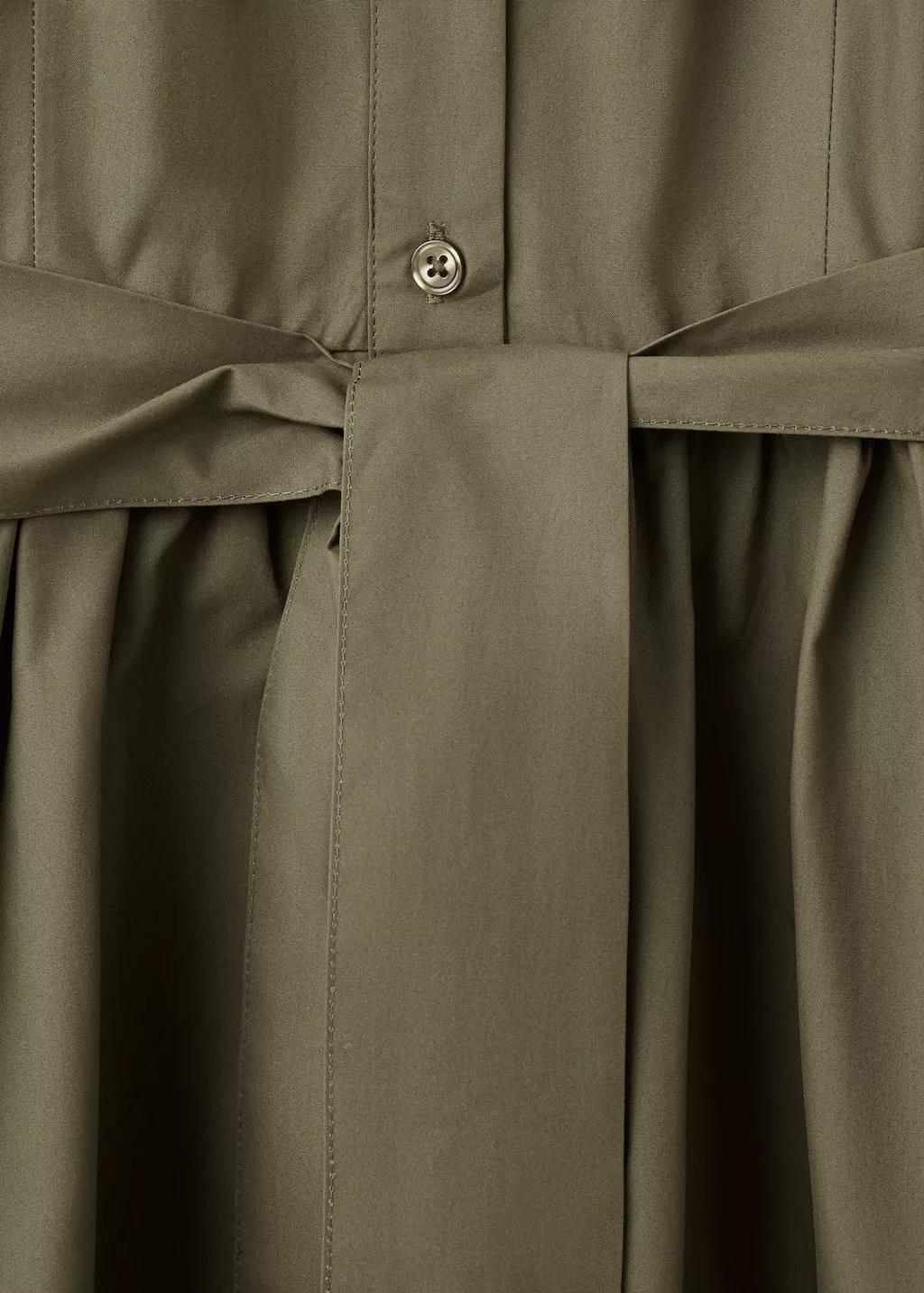 Khaki Belt Shirt Dress, Beige - Khaki, large image number 5