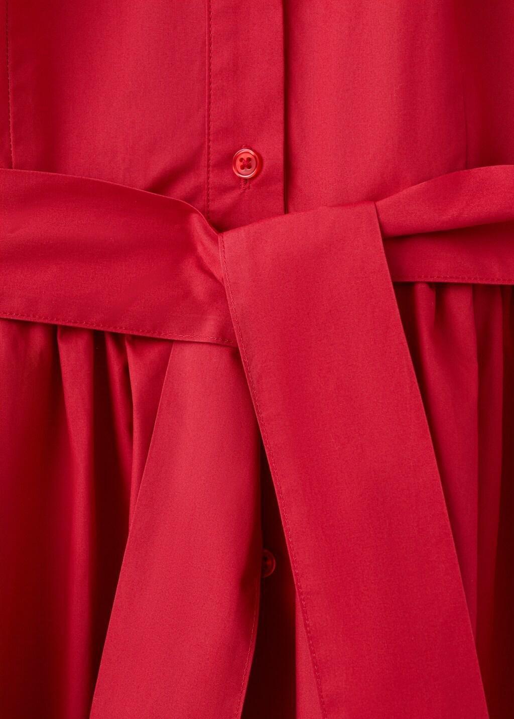 Khaki Belt Shirt Dress, Red, large image number 4