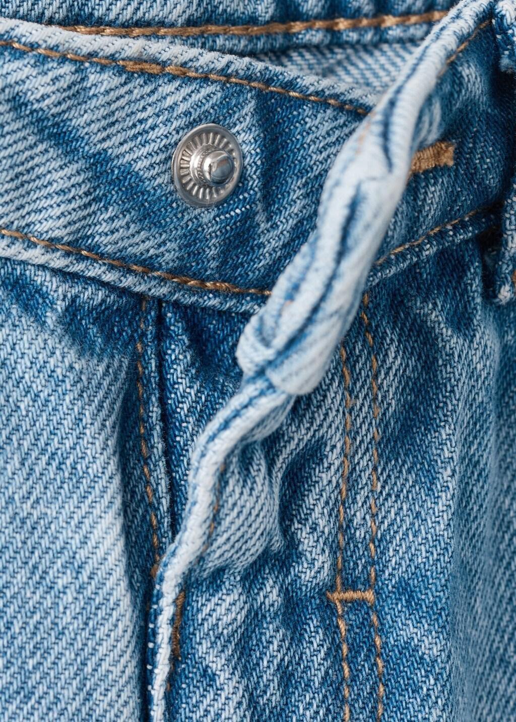 Blue Wide Leg Long Jeans, Baby Girl, Open Blue, medium