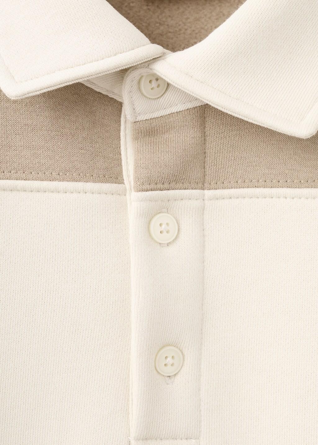 Brown Striped Polo Sweatshirt, Medium Brown, medium