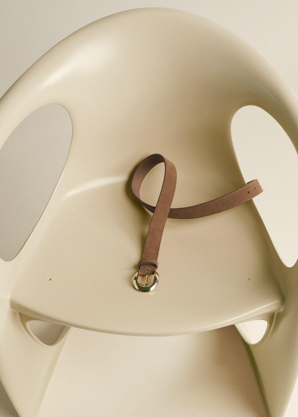 Brown Suede Leather Belt, 0201_35, large image number 0