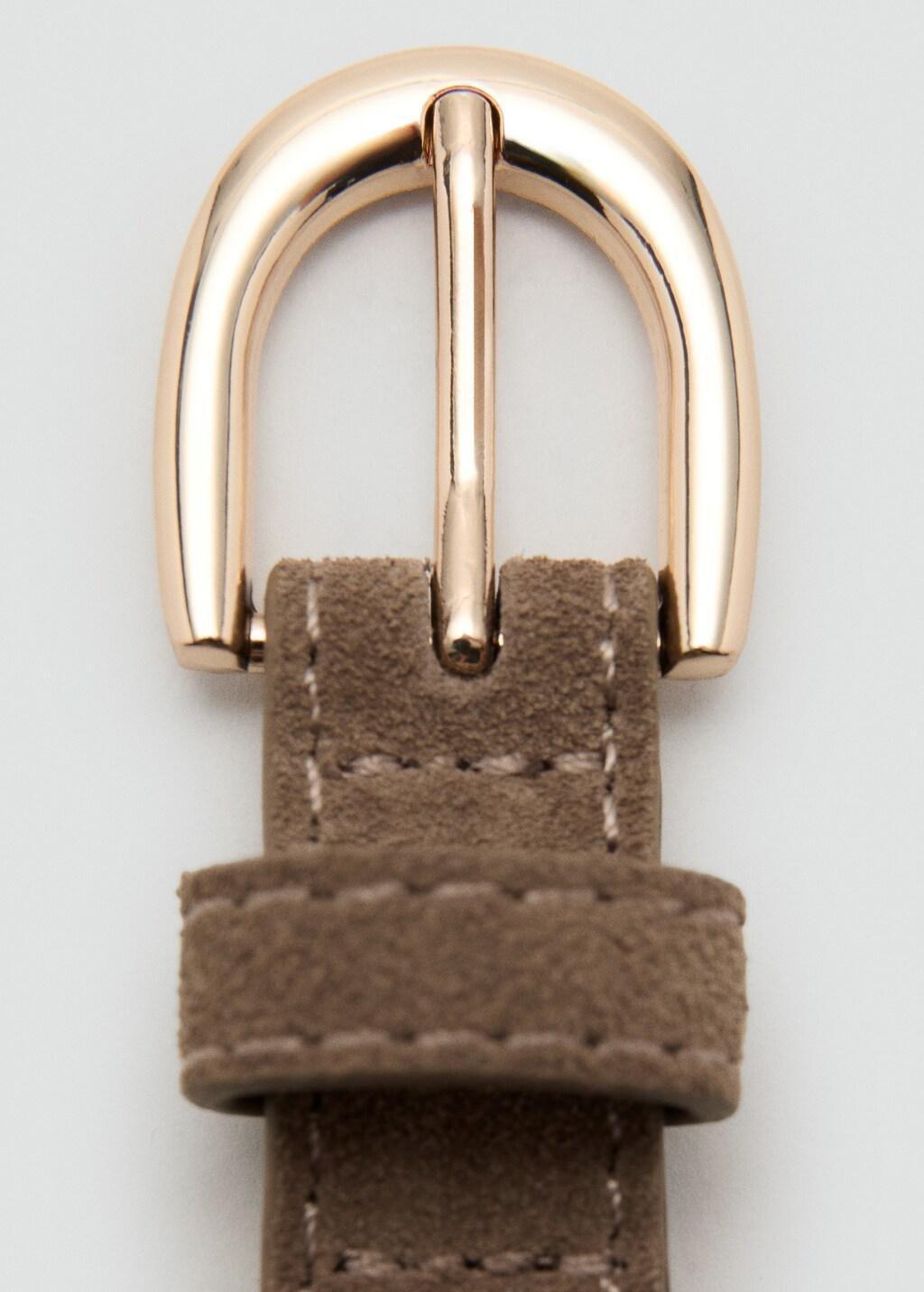 Brown Suede Leather Belt, 0201_35, large image number 1