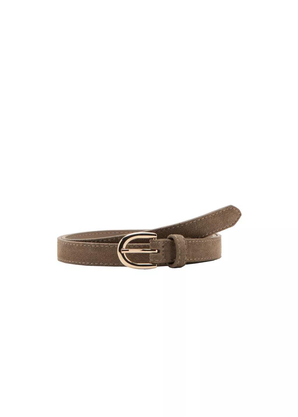 Brown Suede Leather Belt, 0201_35, large image number 3