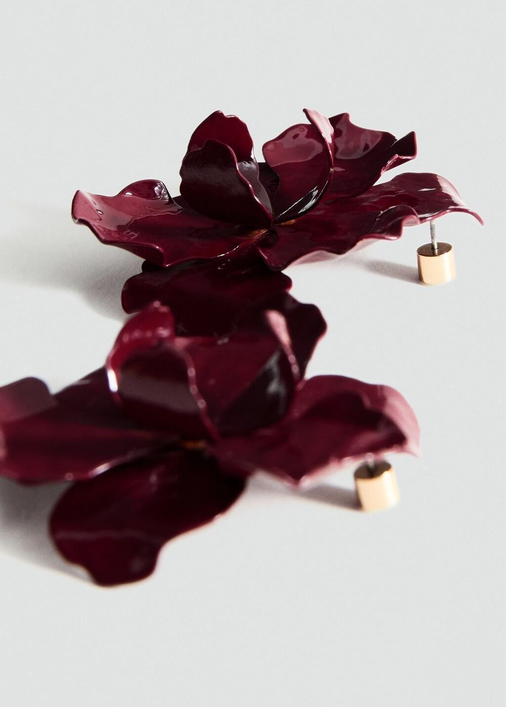 Red Flower-Design Earrings, 0201_76, large image number 0