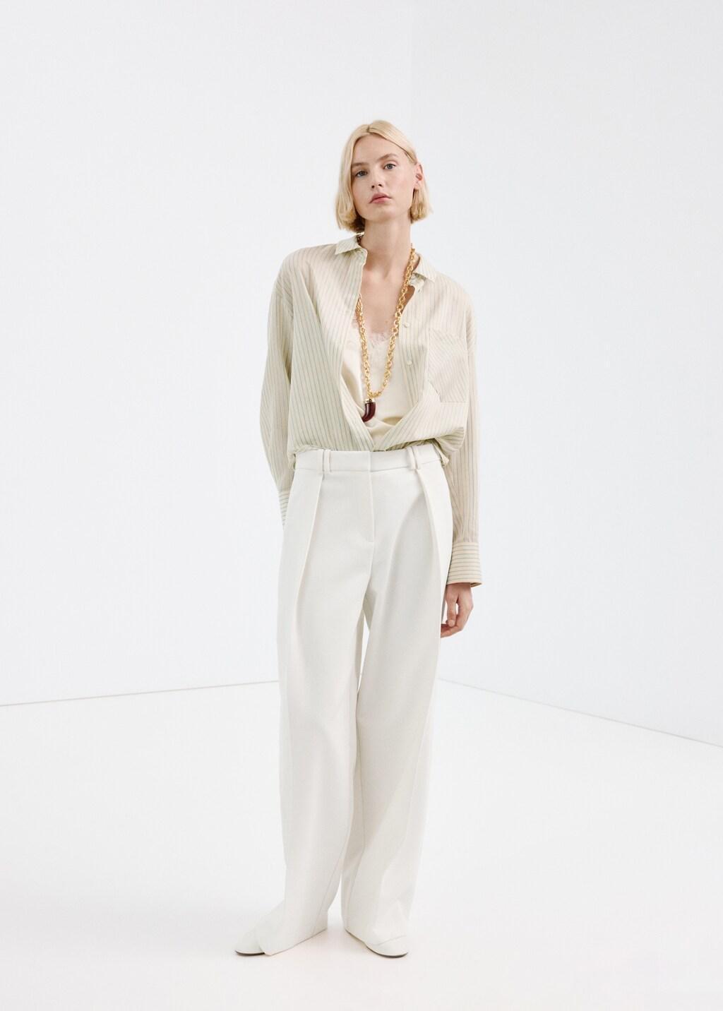 Yellow Lyocell Shirt With Pocket, Yellow, medium