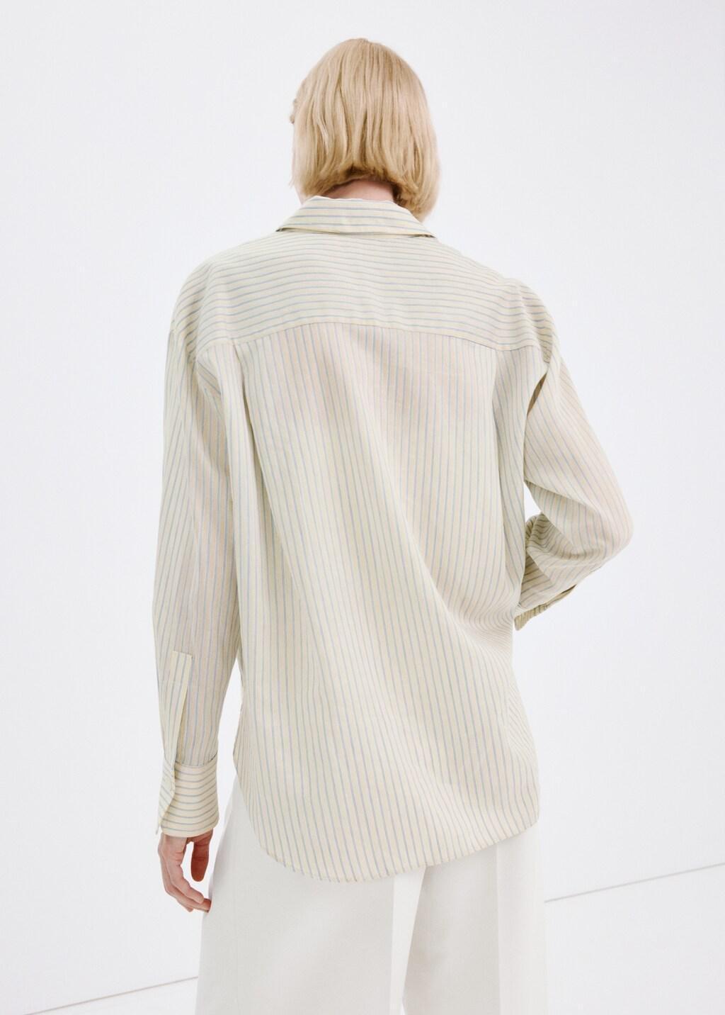 Yellow Lyocell Shirt With Pocket, Yellow, medium