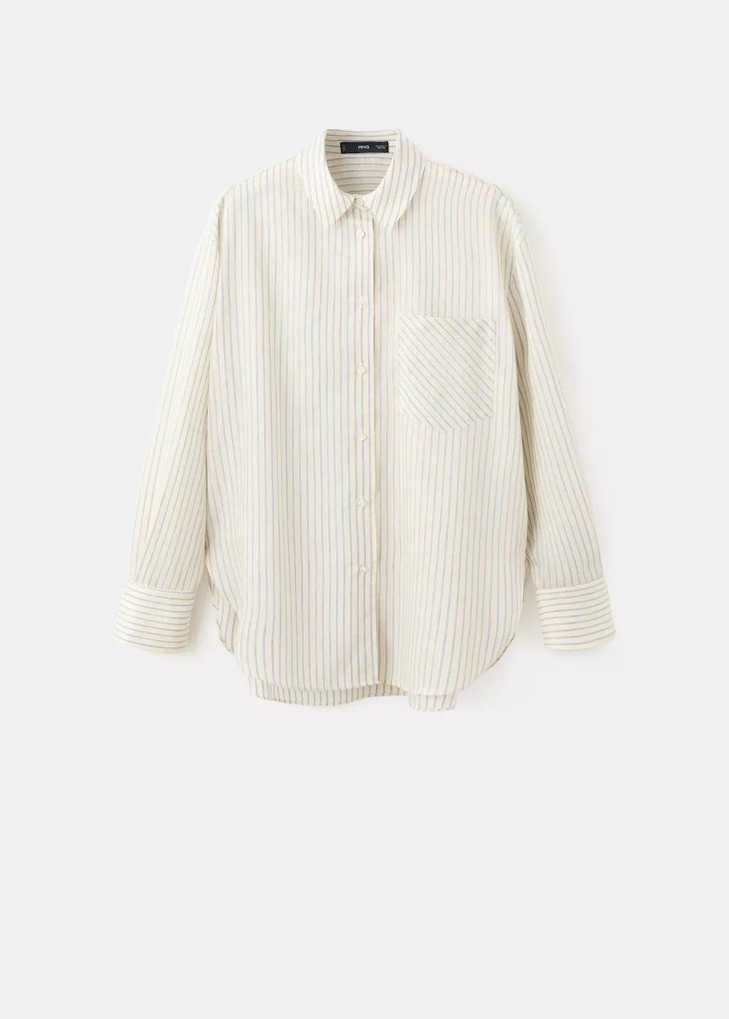 Yellow Lyocell Shirt With Pocket, Yellow, large image number 7