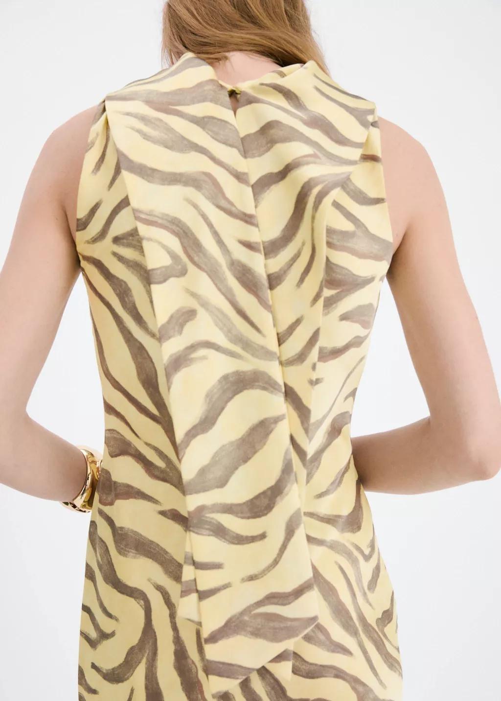 Yellow Printed Dress With Foulard, 0201_12, large image number 2