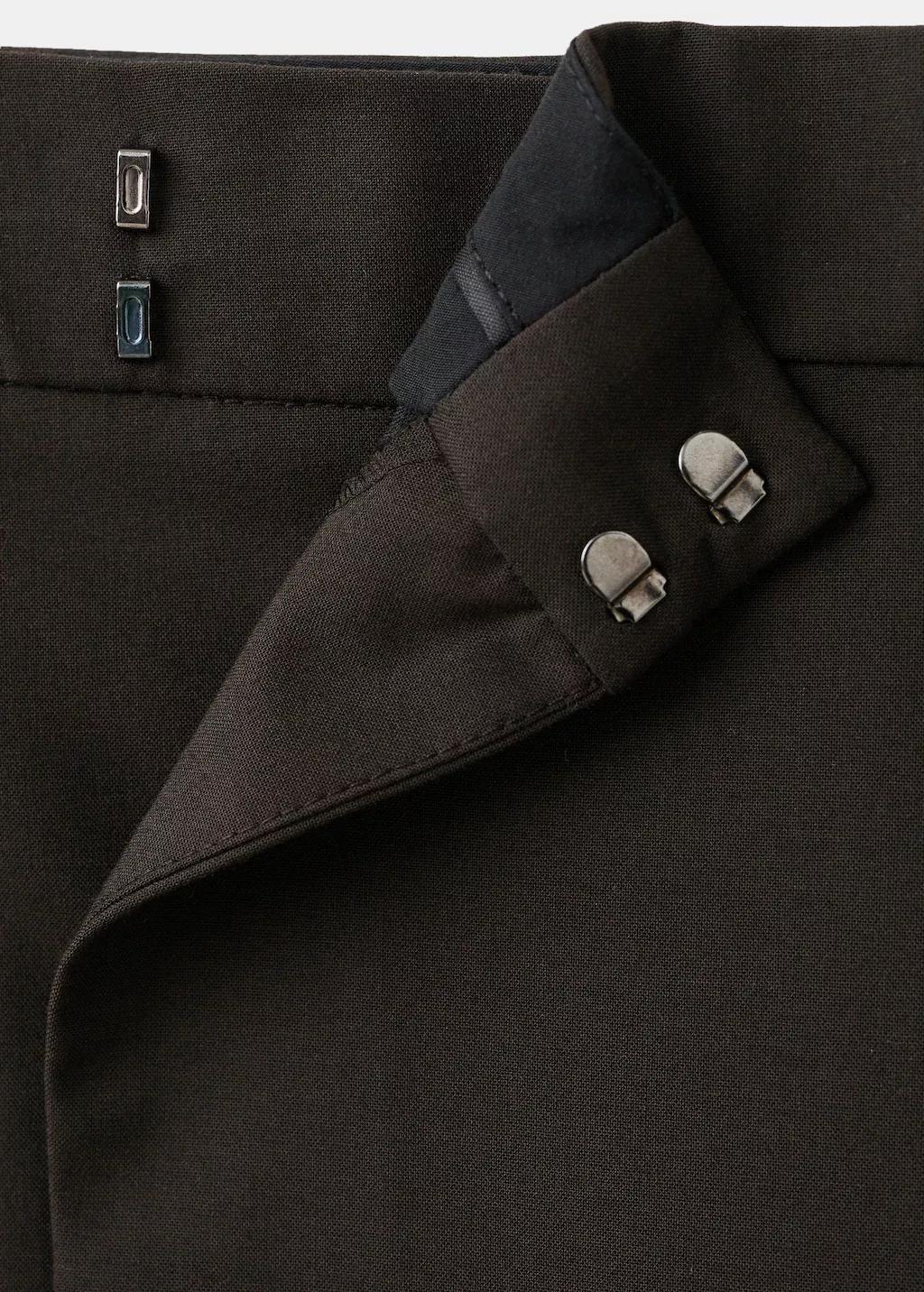 Brown Slit Wrap Skirt, Dark Brown, large image number 1