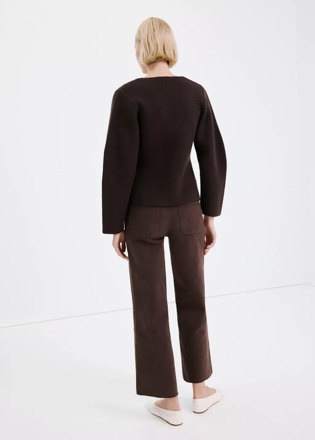 Brown Catherin Culotte High-Rise Jeans, Dark Brown, medium