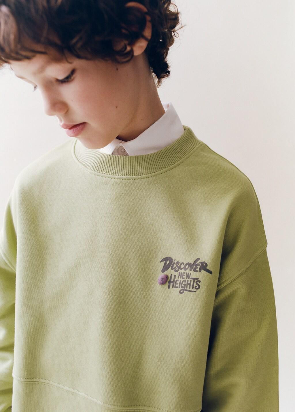 Yellow Printed Cotton Sweatshirt, Kids Boy, Bright Yellow, large image number 3