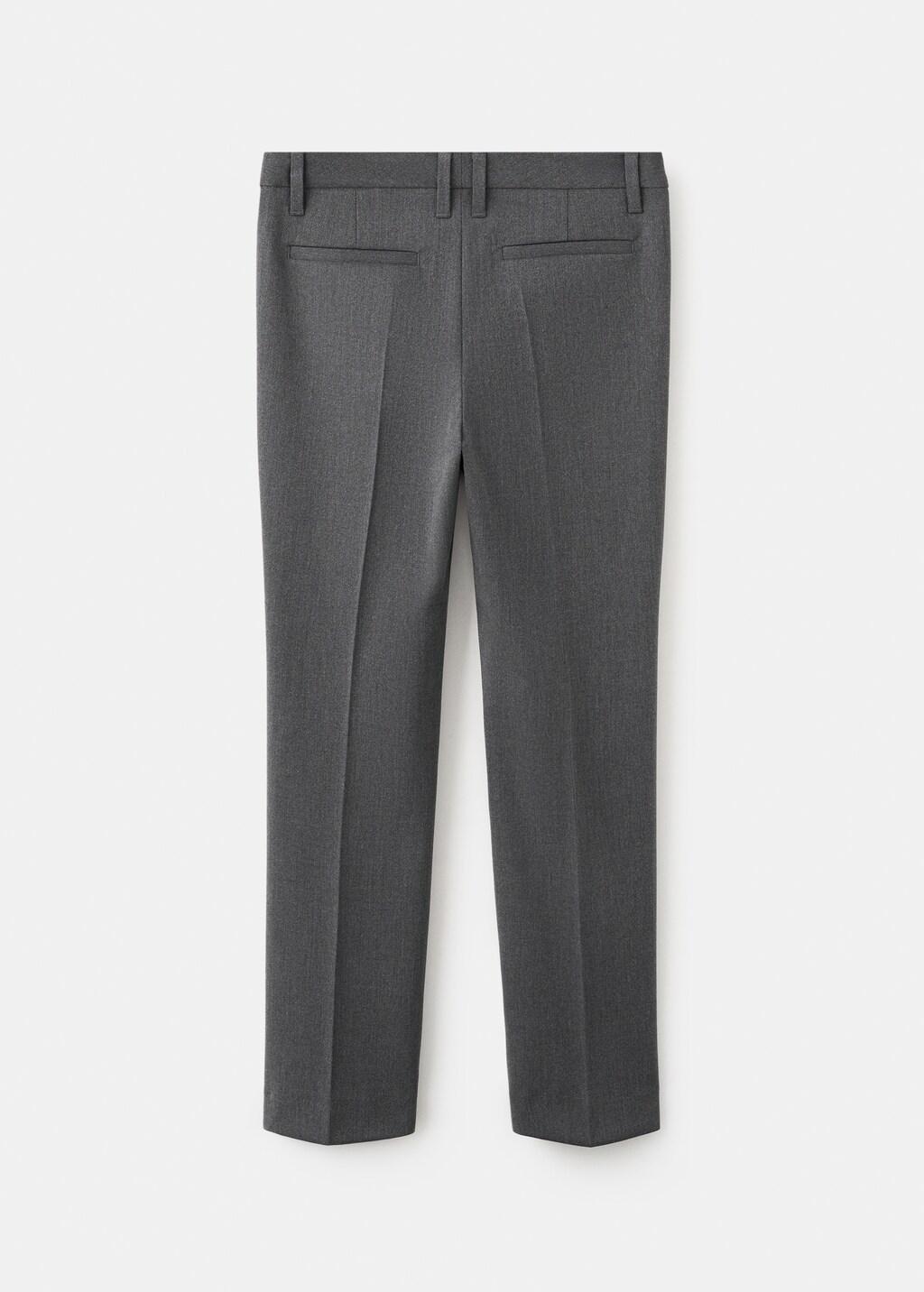 Grey Straight Suit Trousers, Kids Boys, Charcoal, medium