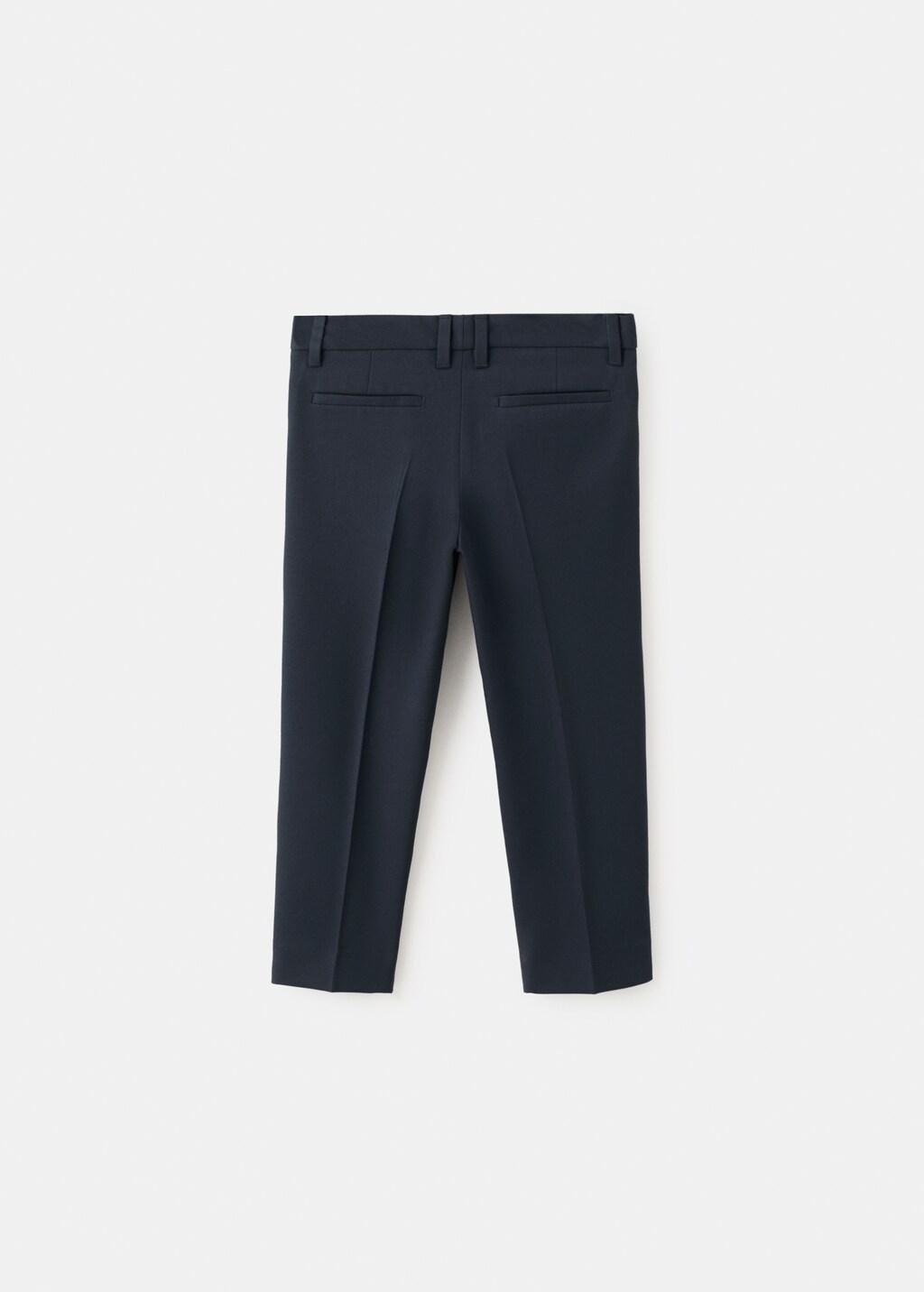 Navy Straight-Fit Suit Trousers, Baby Boy, Navy, medium