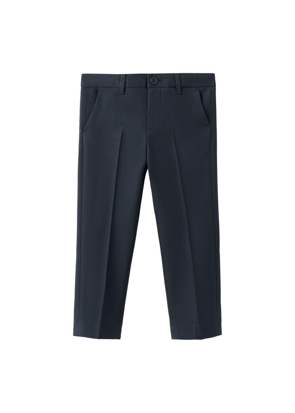 Navy Straight-Fit Suit Trousers, Baby Boy, Navy, large image number 4