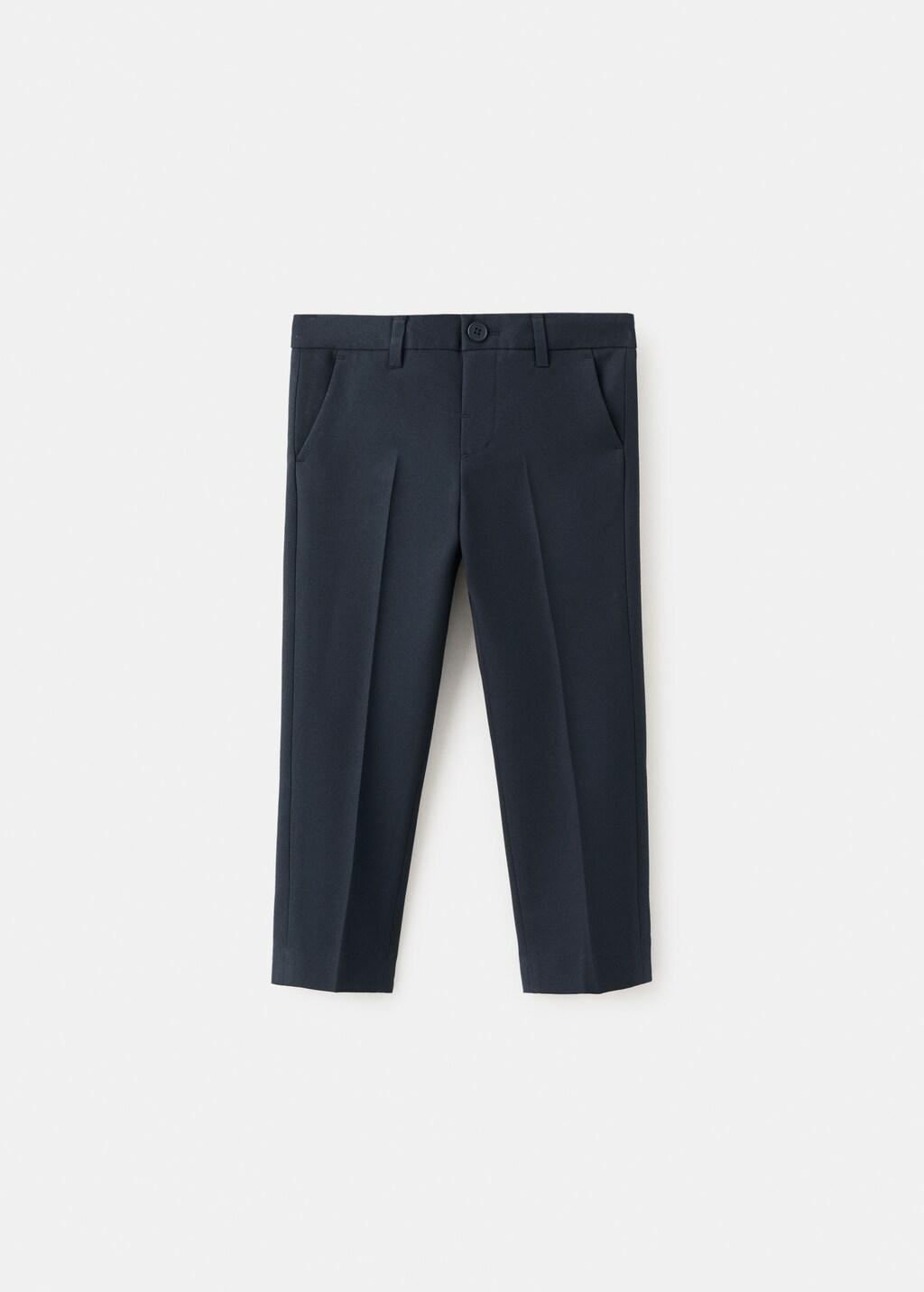 Navy Straight-Fit Suit Trousers, Baby Boy, Navy, large image number 5