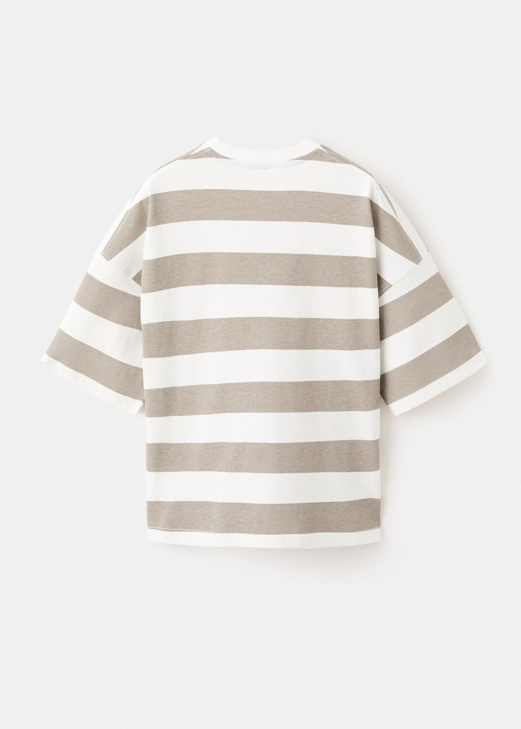 Brown Striped Cotton T-Shirt, Kids Boy, Medium Brown, large image number 3