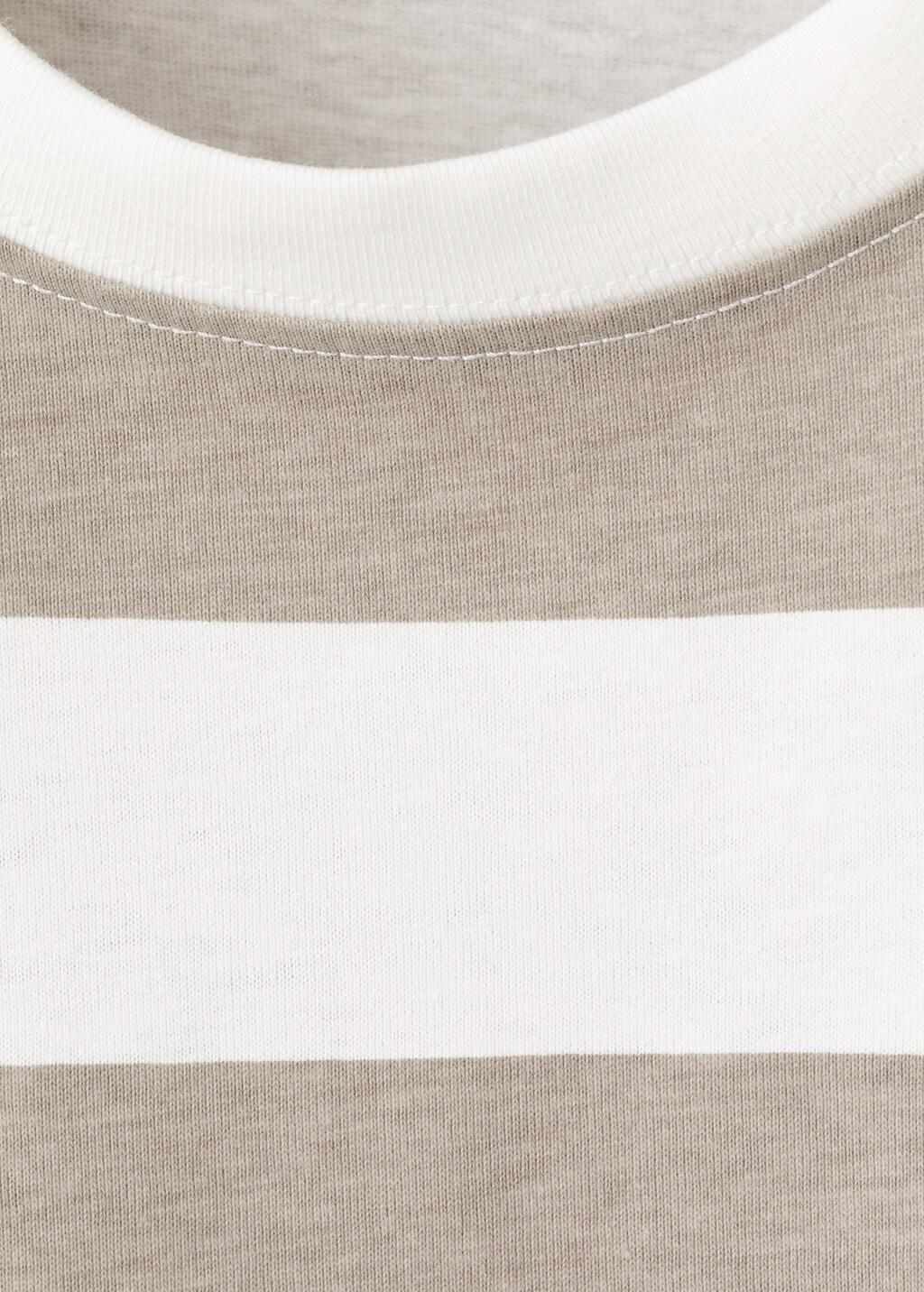 Brown Striped Cotton T-Shirt, Kids Boy, Medium Brown, large image number 4