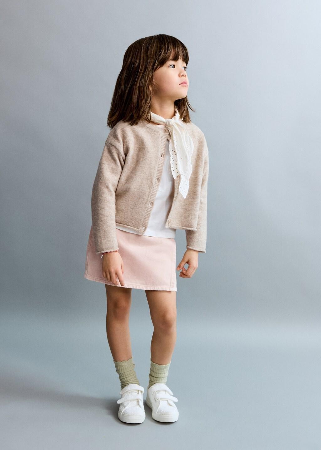 Brown Knitted Button Cardigan, Baby Girls, Medium Brown, large image number 0