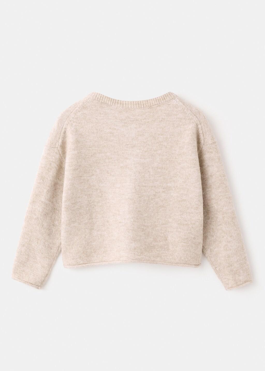 Brown Knitted Button Cardigan, Baby Girls, Medium Brown, large image number 2